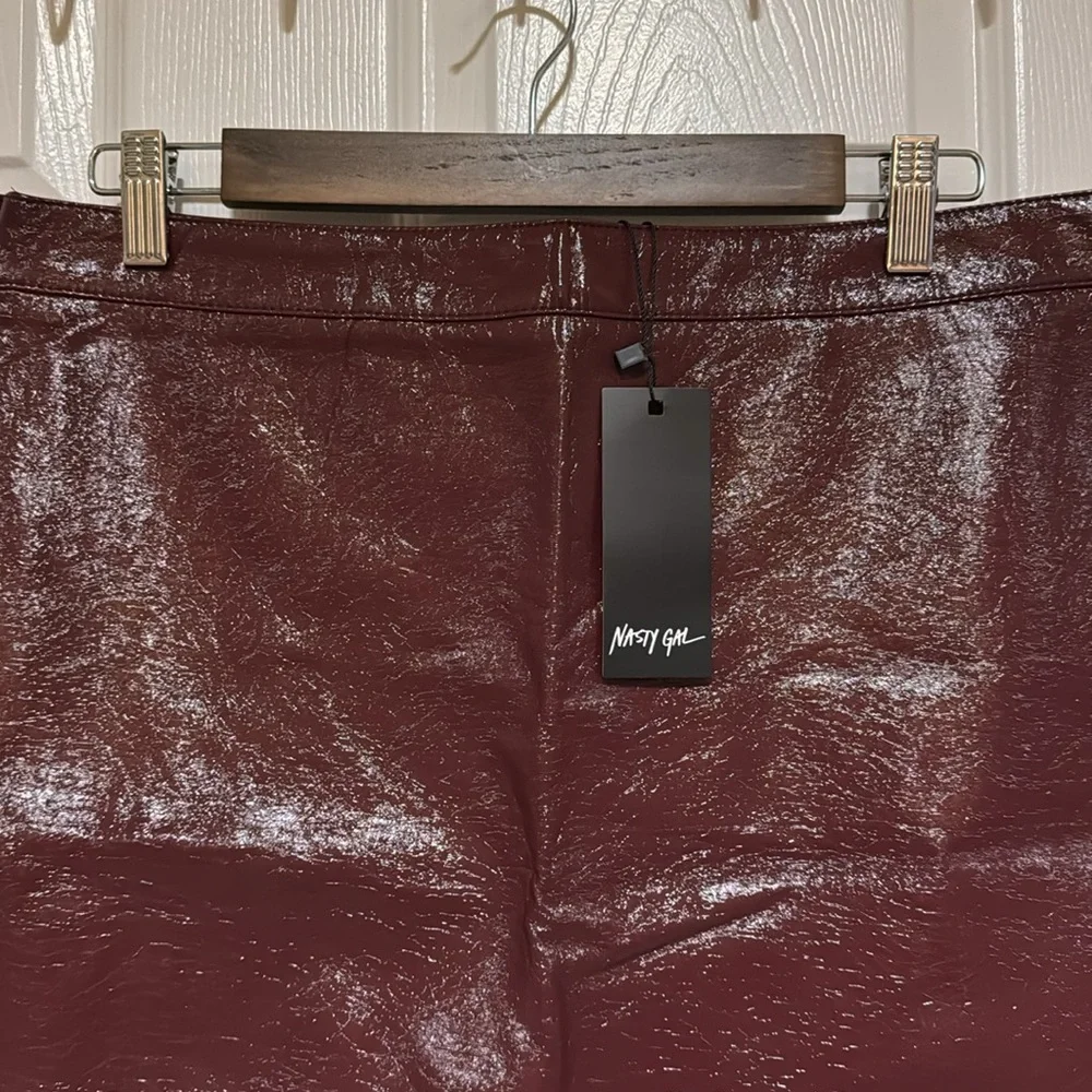 Faux leather mini skirt